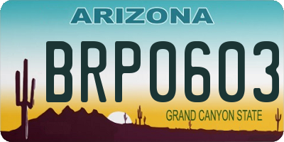 AZ license plate BRP0603