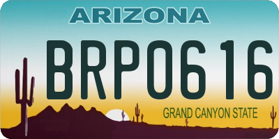 AZ license plate BRP0616