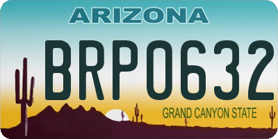 AZ license plate BRP0632
