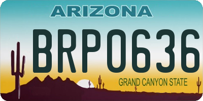 AZ license plate BRP0636