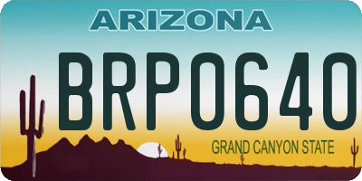 AZ license plate BRP0640