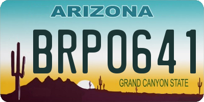 AZ license plate BRP0641