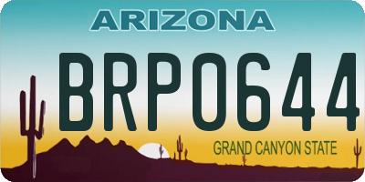 AZ license plate BRP0644