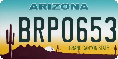 AZ license plate BRP0653
