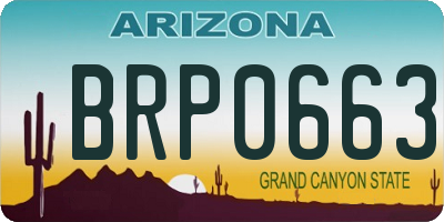 AZ license plate BRP0663