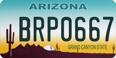 AZ license plate BRP0667