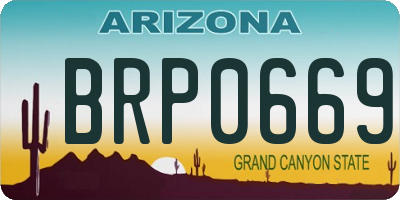 AZ license plate BRP0669