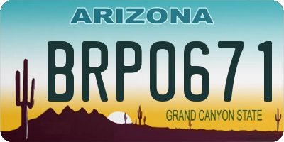 AZ license plate BRP0671