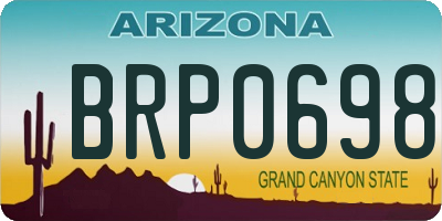 AZ license plate BRP0698