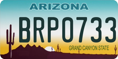 AZ license plate BRP0733