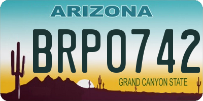 AZ license plate BRP0742