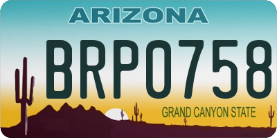 AZ license plate BRP0758