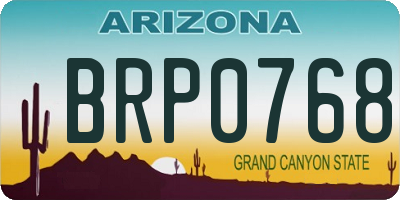 AZ license plate BRP0768