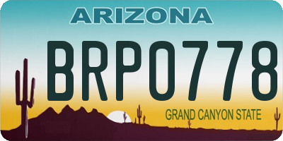 AZ license plate BRP0778