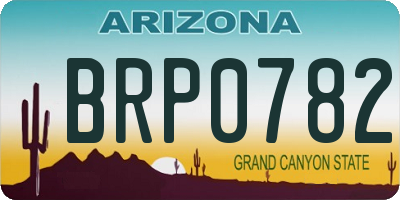AZ license plate BRP0782