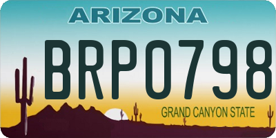 AZ license plate BRP0798