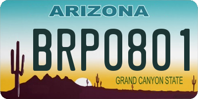AZ license plate BRP0801