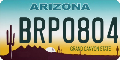 AZ license plate BRP0804
