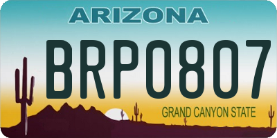 AZ license plate BRP0807