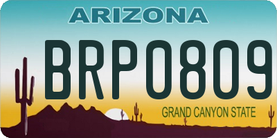 AZ license plate BRP0809