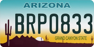 AZ license plate BRP0833