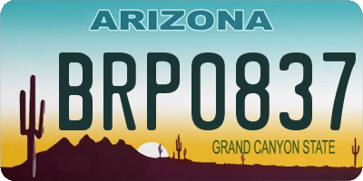 AZ license plate BRP0837