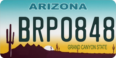 AZ license plate BRP0848