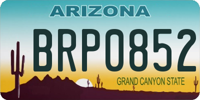 AZ license plate BRP0852