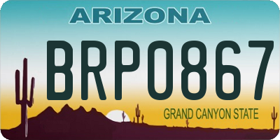 AZ license plate BRP0867