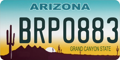 AZ license plate BRP0883