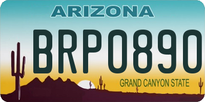 AZ license plate BRP0890