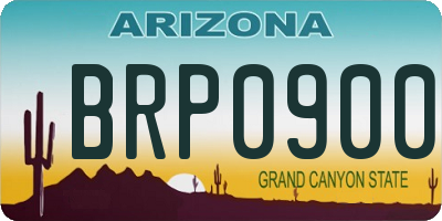 AZ license plate BRP0900