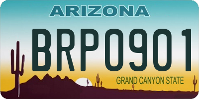 AZ license plate BRP0901