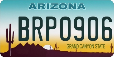 AZ license plate BRP0906