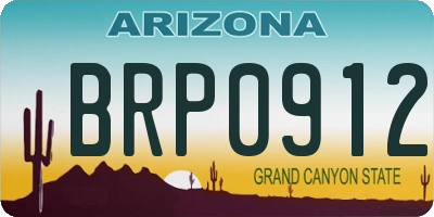 AZ license plate BRP0912