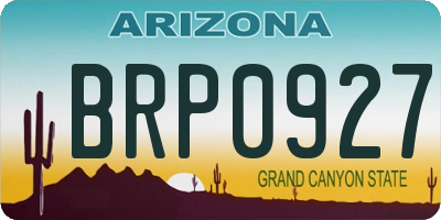 AZ license plate BRP0927