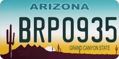 AZ license plate BRP0935