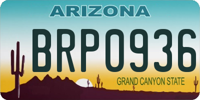 AZ license plate BRP0936