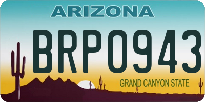 AZ license plate BRP0943