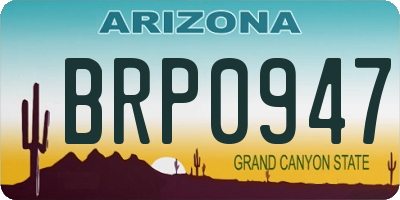 AZ license plate BRP0947