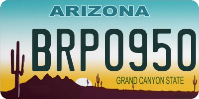 AZ license plate BRP0950