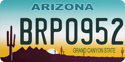 AZ license plate BRP0952