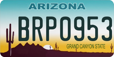 AZ license plate BRP0953