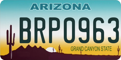 AZ license plate BRP0963