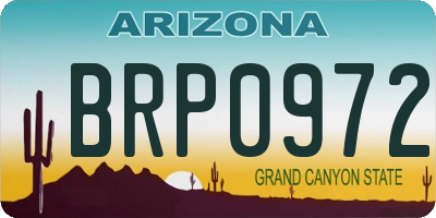 AZ license plate BRP0972