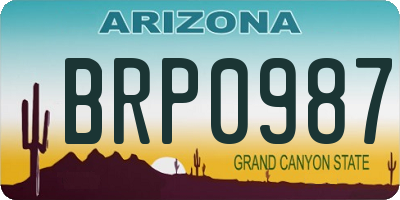 AZ license plate BRP0987