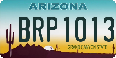 AZ license plate BRP1013