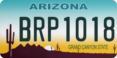 AZ license plate BRP1018