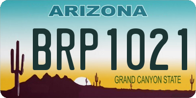 AZ license plate BRP1021