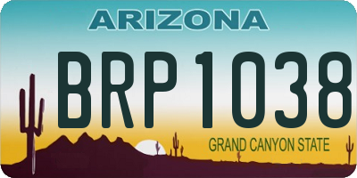 AZ license plate BRP1038